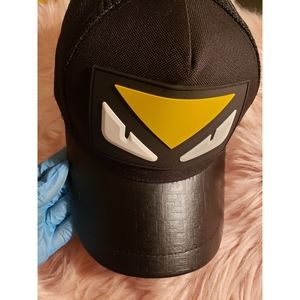 Black Fendi Monster eyes Trucker hat